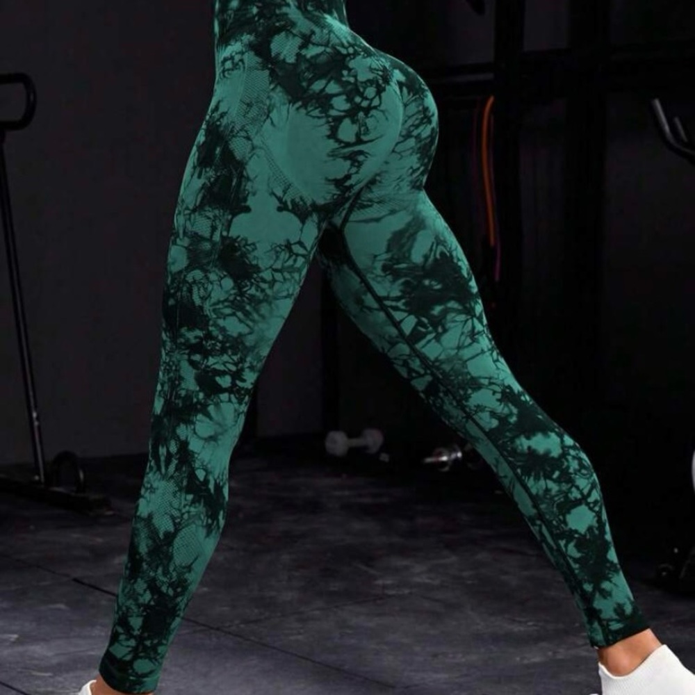 Green Tie-Dye Women's Leggings